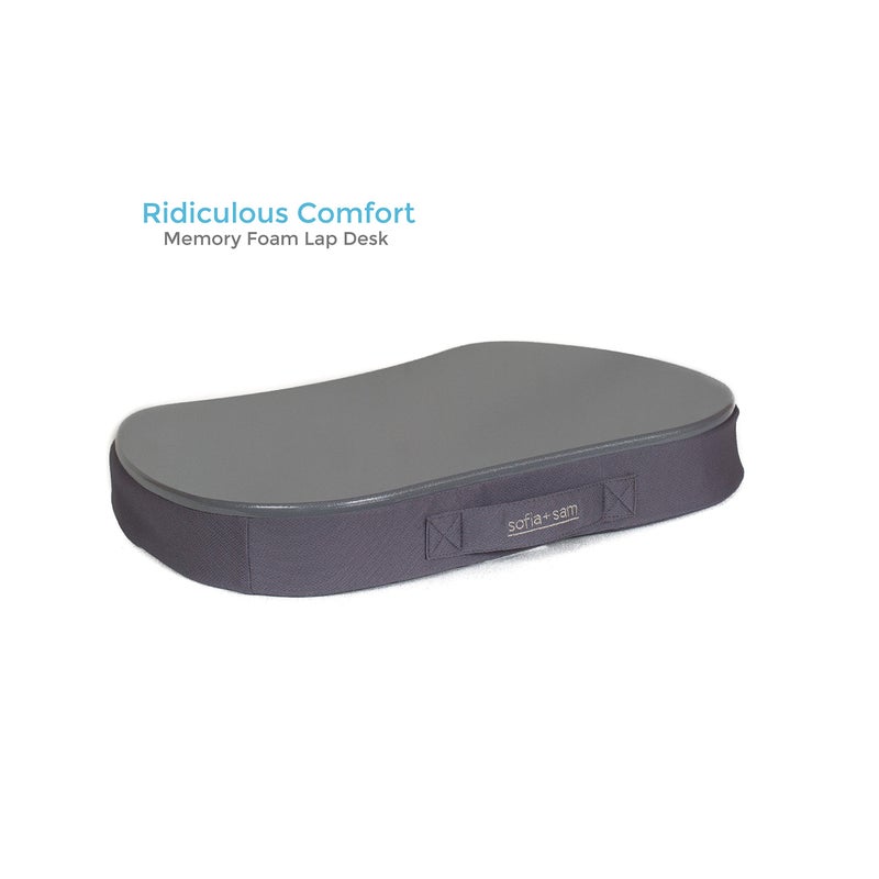 Sofia + Sam Mini Lap Desk with Memory Foam Cushion | Handle | Fits Laptops Up to 15" | Work from Home | Silver | Portable Travel Desk | Reading Writing and Coloring - Image 3